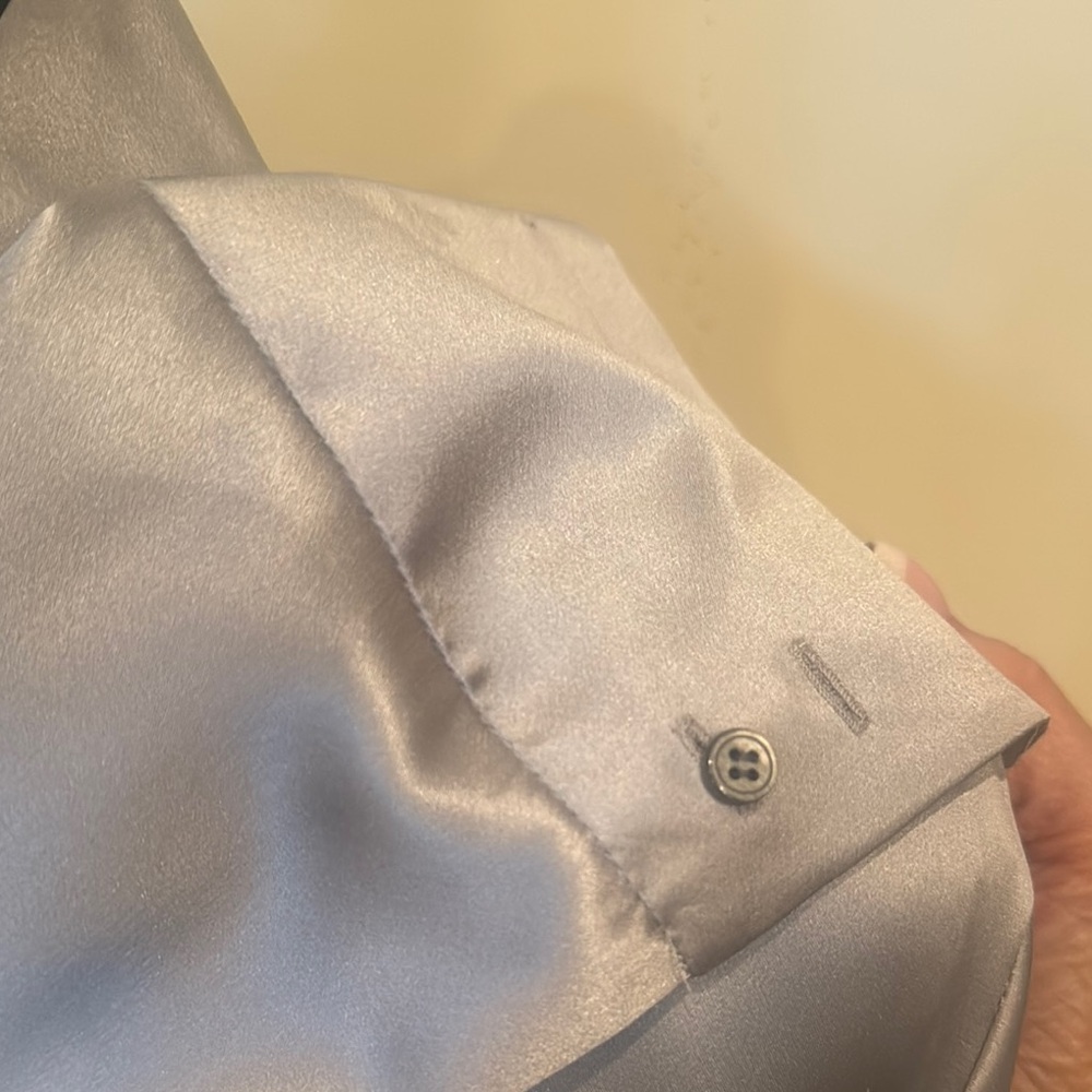 Alfani Silver Blouse Satin Top - Picture 3 of 8